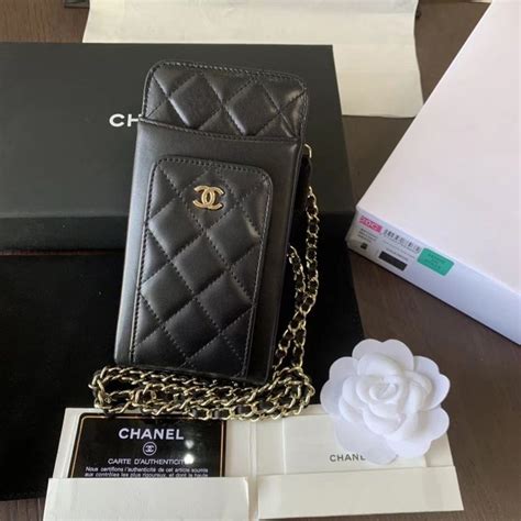 chanel phone bag with chain|chanel phone case with chain.